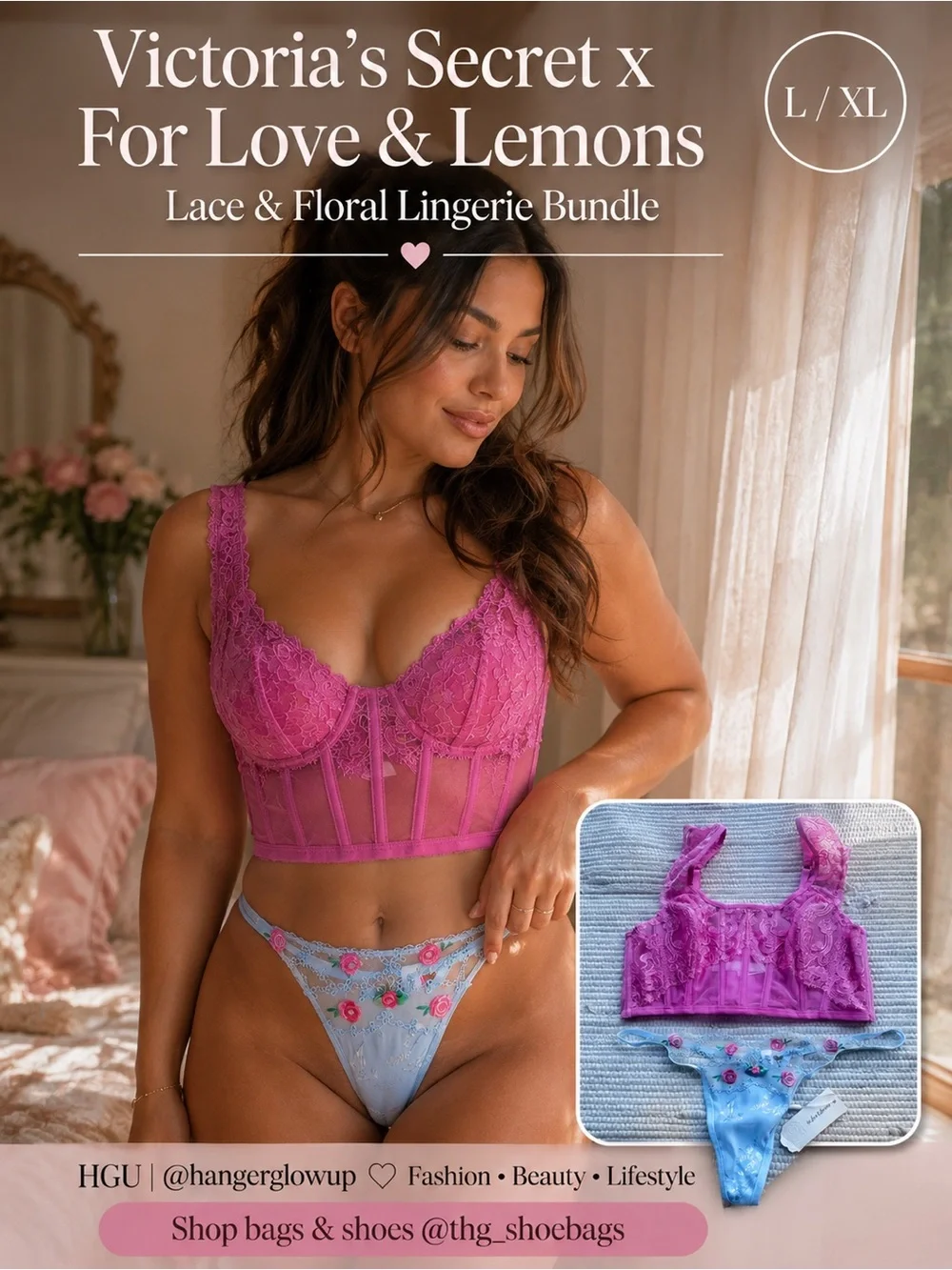 Victoria’s Secret Dream Angels For Love & Lemons Lingerie Bundle L XL NWT